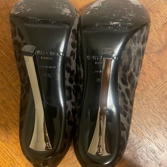 Jimmy Choo leopard print pony smoke/black size 39.5 (9.5) - Picture 5 of 16